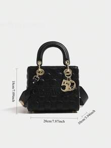 1pc Quilted Lady Bag Fashionable Elegant High-End Handbag Crossbody Small Bag For Women - Black - View 9
