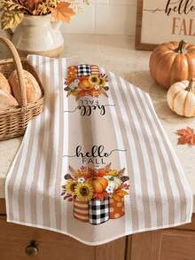 2pcs Autumn Minimalist Maple Leaf Plant Pattern Kitchen Towels, Soft Polyester Dish Cloths, Suitable For Kitchen Decor, Kitchen Cleaning, Holiday Party Decoration, Kitchen Bathroom Supplies Home Essentials, Home Decor, Housewarming Gift - Multicolor - View 3