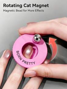 BORN PRETTY 1pc Pink Rotating Cat Eye Magnetic Nail Art Tool, Strong Magnet Fast Shaping, Suitable For Beginners, Home & Salon Nail DIY - Pink - View 5