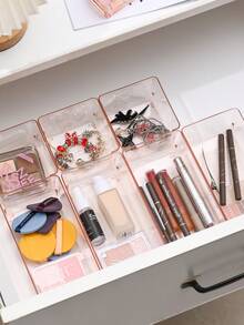 1PC Drawer-Style Desktop Cosmetic Storage Box, Transparent Plastic Drawer Storage Box Set, Transparent Vanity Storage Box, Exquisite Storage Box, Desktop Drawer Divider Storage Box And Organizer, Suitable For Storing Cosmetics, Jewelry, Kitchen Small Items, Bedroom, Bathroom, Office And Other Places. - A - View 2