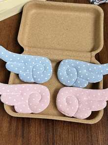 1 Pair Polka Dot Angel Wing Hair Clips, Fabric Soft Cute Side Clips, Sweet Girl Bangs & Loose Hair Clips, Atmospheric Hair Accessory, Random Color - Color: Random - View 4
