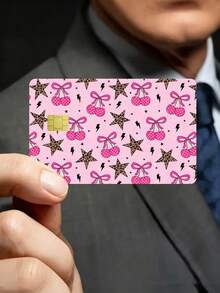 4/2pcs Star Leopard Official Credit Card Privacy Protection Stickers, Cherry Blossom Pattern Birthday Gift PVC Material Anti-Fingerprint Anti-Scratch Wear-Resistant Card Skin, Card Protector, Suitable For Men, Women, Couples, Small Chip Cards, Bank Cards Decoration Stickers, Credit Cards, Transit Cards, Student Campus Cards Personalized DIY Customization - Multiple Styles - View 2