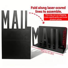Modern Aesthetic Black Metal Hollow MAIL Letter Holder, Desktop Mail Sorting File Organizer, Office Envelope Document Storage Minimalist Decor - View 7