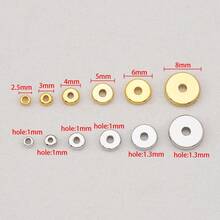 10Pcs Copper Polished Spacer Beads Flat Wheel Washers Pearl Necklace Spacers, Suitable For DIY Bracelet Necklace Jewelry Accessories - DIY Spacer Beads - View 4