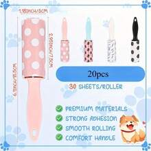1/2/3/4 Pcs Mini Detachable Lint Roller Flocking Roller Portable Hair Remover, Random Color - Mini Lint Roller - View 3