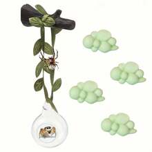 7Pcs/Set Jumping Spider White Cloud Shaped Platform With Hiding Spot Set, Jumping Spider Transparent Round Ball Habitat, Perfect Insect Habitat Decoration, Jumping Spider Toy, Suitable For Jumping Spider Accessories And Amphibian Playground, For Climbing, Resting And Exploring - View 7