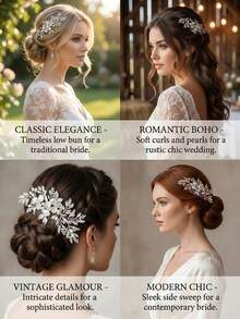 1pc Shiny Elegant Party Zinc Alloy Hair Comb Bridal Wedding Hair Accessory All Seasons - Color - View 8