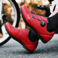 Women's Professional Road Cycling Shoes, Cycling Sports Shoes, Road Bike Speed Flat Sports Shoes, Bicycle Sports Shoes - Iridescent Red - View 3