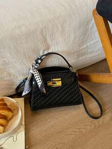 Women's Mini Fashion Versatile Colorblock Casual Handbag - Black - View 8