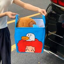 1pc Cartoon Toy Storage Basket, Waterproof, Foldable, Car-Friendly, Large Capacity Baby Snack Toy Clothing Storage Bin - Multicolor - View 9