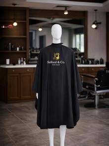 Customized Barber Apron, Personalized Name Logo Hairdressing Cape Makeup Bib, Polyester Fiber Hairdressing Cape, Suitable For Styling, Bleaching And Perming, Salon Tools, High-Quality Material, Professional Beautician's Choice - Multicolor - View 6