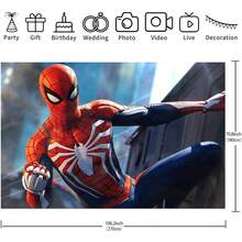 WPETLE Spider‑Man Game‑Style Dynamic Pose Birthday Party Backdrop, Game Suit Character Close‑Up Photo Booth Background Banner For Kids Birthday Decor - Multicolor - View 12