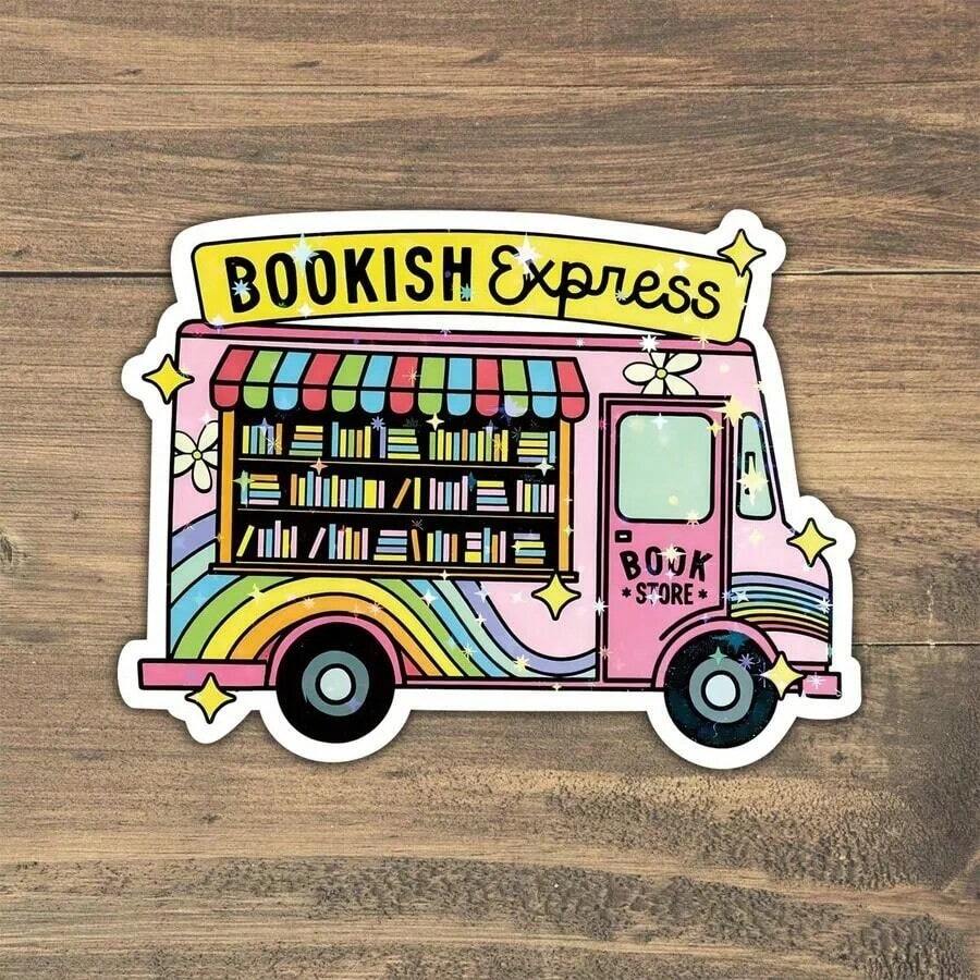 1pc Book Lover Bookish Express, Cute Bookish Sticker For Laptops, Water Bottles, Notebooks, And Cups, For Students, Teachers, Librarians, Writers, Romance Readers, Perfect Gift For Humans Who Are Always On The Bookish Express