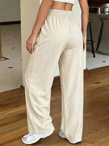Women's Straight Leg Casual Long Pants, Versatile Outdoor Pants For Spring And Autumn, Suitable For Daily Wear, Home, Office, Gatherings And Sports - Khaki - View 9