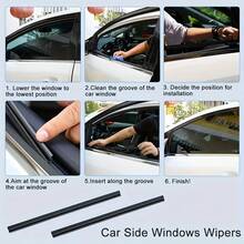 3D Curved Fit High Elasticity Silicone Frameless Silent Wiper, Car Side Window Wiper, Universal Squeegee Wiper Blade Rubber Strip, Multi-Model Compatible Driver & Passenger Window Wiper, Anti-Freeze Cold-Resistant Wiper Rubber Strip, Car Cleaning Tool, Suitable For Driver & Passenger Windows/2pcs/4pcs - Random Styles - View 6
