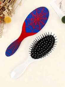Spider Theme Printed Air Cushion Massage Hairbrush For Women, Volumizing And Detangling Hair Comb - Multicolor - View 4