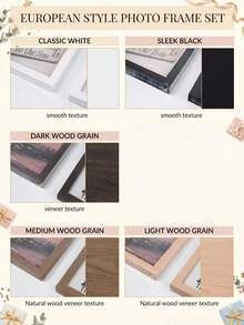 مجموعة إطارات صور جدارية معرض، إطارات صور مثبتة على الحائط من لوح MDF كثيف، مجموعة إطارات صور زخرفية بأحجام متعددة متنوعة، إطارات عرض فن جداري كلاسيكي بسيط، زينة صور معلقة لغرفة النوم وغرفة المعيشة والسكن الجامعي وديكور المنزل - طقم من 6 قطع - مشاهدة 9