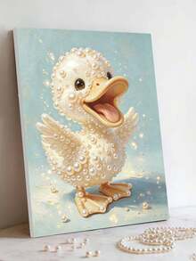 رسم اللؤلؤ بتصميم نمط البطة، مجموعة رسم الماس الإبداعي DIY اليدوية مع أدوات وكيس الماس اللؤلؤي. إنه ديكور جيد للمنزل/المكتب، هدية لعشاق الحرف اليدوية، بدون إطار - A - مشاهدة 3