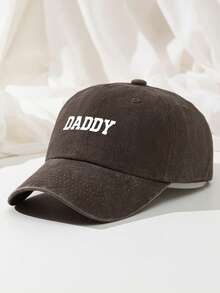 1pc Men's Retro DADDY Letter Print Baseball Cap Casual Adjustable Outdoor Sun Hat Trucker Gift For Father's Day Birthday - A - View 10