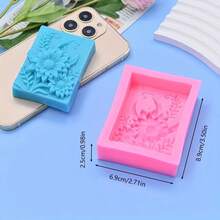 方形雛菊 DIY 手工皂矽膠模具，花朵造型皂矽膠模 - A - 查看 3