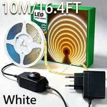 Acosh Neon Ultra Bright 24V COB LED Strip Light With Knob Dimmer Switch And Power Adapter, Flexible Self-Adhesive Warm White LED Light Strip, Cuttable Ambient Light For Bedroom, Kitchen Cabinet, TV, Mirror, Home Interior Decor - White - View 15