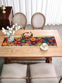 1 pièce Chemin de table en lin imitation vintage thème plage bleue, décoré de filet de pêche, de coquillages et d'étoiles de mer - Décoration de cuisine et de table à manger nautique, convient pour une fête, des vacances ou un cadre thématique côtier (13*72/78.7 pouces), Décoration de table à manger côtière | Décoration de centre de coquillages | Motif grain de bois - Lac bleu - Voir 9