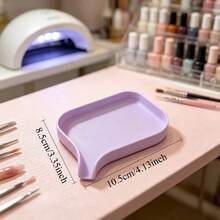 1pc Slanted Edge Nail Art Glitter & Rhinestone Decor Storage Tray, Large Capacity Nail Sticker & Nail Polish Bottle Organizer, Practical Nail Art Material Compartment Tray - Multicolor - View 6