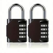 2pcs Combination Padlock Set, Resettable 4-Digit Password Lock, Suitable For Toolbox, School, Employee Locker, Bag, Suitcase, Backpack - 2pcs - View 4