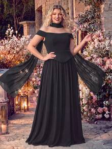 QOQ Plus Size Women's Luxury Strapless Heavy Beaded Sequin Formal Evening Gown, Sexy Cocktail Dress For Prom, Wedding Guest, Spring/Summer - Black - View 6