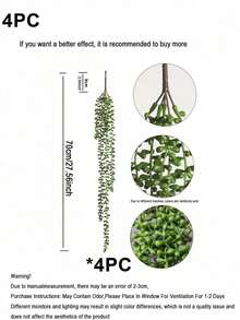 4/2/1pc Artificial Chlorophyll-Like Succulent Plants, Faux Pearl String Hanging Greenery, Branched String Of Pearls Hanging Plant, Faux Pearl String Succulent Vine Wall Decor, Suitable For Living Room, Office, Home Garden, Indoor/Outdoor, Kitchen, Bedroom Decoration - Multicolor - View 15
