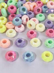 50Pcs Acrylic Colorful Abacus Beads Large Hole Wheel Beads Suitable For DIY Bracelets Keychains Necklaces Stationery Pens Holiday Decorations Abacus Beads Tassel Dreamcatcher Making Hanging Rope Beads - Multicolor - View 5