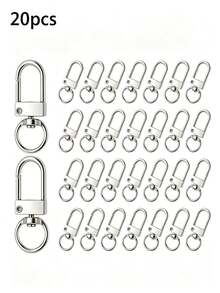 10/20/30/50pcs Zinc Alloy Rotating Lobster Clasp Key Ring Metal Spring Swivel Hook, For Making Keychains, Handmade Lanyards, Bag Accessories, Key Chain Connectors And Jewelry Making DIY Keychain Accessories - Keychain - View 13