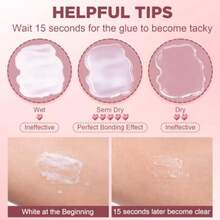 QFace Makeup Glue For Rhinestones, 4 PCS Rhinestones Face Glue For Cosplay Makeup, Waterproof Body Glue For Wig Face Gems Eye Body Glitter, Eyelashes - While - View 5
