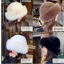 Elegant Women's Faux Fur Winter Hat - Comfortable Warm Thickened Mongolian Hat With Ear Flaps, Fashionable Minimalist Design, Beige/Brown/White/Black Optional, Elastic Fit, Polyester Material, Ideal For Winter Daily Wear, Christmas Decoration, New Year Gift, Christmas Gift, New Year Gift. Recommended Hand Wash Or Dry Clean. Winter Gear - Multicolor - View 5