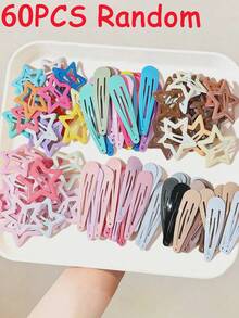 60/30/10pcs Colorful Star Hair Clips And Spring Hair Pins Y2K Cute Metal Hair Pins Non-Slip Daily Hair Accessories For Women Halloween Theme - Multicolor - View 9