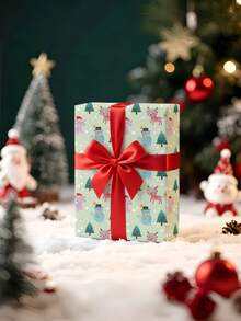1 Roll Christmas Gift Wrapping Paper With Christmas Cat And Christmas Tree Patterns, Perfect For Christmas Gift Wrapping,Decorating For Christmas Parties,Home Festive Decoration,DIY Craft,Festive Favour Wrapping ,1 Roll Size: 43 Cm X 300 Cm - A - View 6