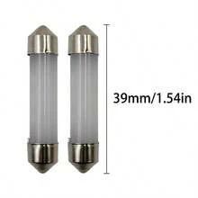 12V 超亮 LED 燈管室內燈泡 31/36/39/41mm 多尺寸裝，適用汽車車頂燈、地圖燈、後車廂燈、牌照燈替換，2入裝 - 乳白色-39mm - 查看 20
