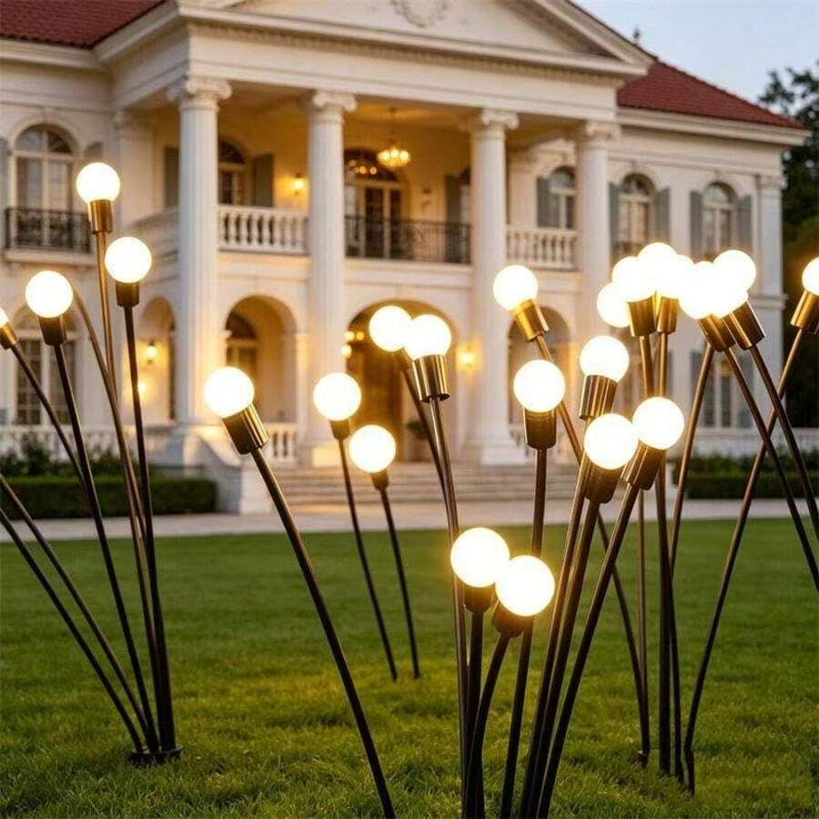 Solar Firefly Lawn Lights, 8 Adjustable Flashing Fairy Light Modes, IP Waterproof Outdoor Decorative Lights, Suitable For Garden, Yard, Backyard, Balcony, Coffee Style Rooftop, Walkway, Christmas Holiday Backyard Party Decoration, Vivid And Soft Lighting Effect