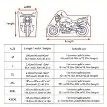 1 pc Penutup Motor Kain Oxford 210D Heavy Duty, Universal Segala Musim Tahan Air Tahan Debu Tahan Salju dengan Lubang Kunci Anti-Pencurian, Tahan Angin Tahan Gores Tebal, Cocok untuk Skuter/Cruiser/Motor Modifikasi, Penggunaan Indoor dan Outdoor - Hitam - View 3