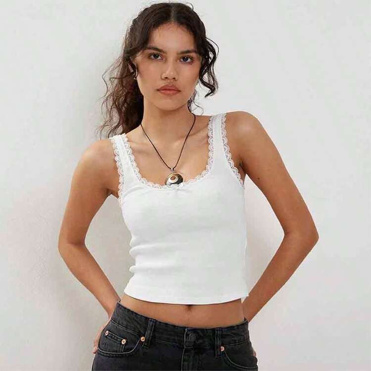 Personalized Embroidered Lace Tank Top With Bow, Custom Embroidery Modal Tank Bridal Shower Gift, Engagement Gift Bachelorette Party, New Mrs. Tank - Multicolor - View 9