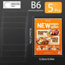 2/5/10pcs Self-Adhesive Sign Holders, Transparent Acrylic Wall-Mounted Photo Frames, A4 A5 A6 Multiple Sizes, Ultra-Thin Reusable Document Menu Protectors, Suitable For Office And Room Decoration - Multiple Specifications - View 16
