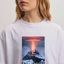 Oversized Graphic Print T-Shirt In Soft Breathable Cotton, Y2K Style, Unisex For Daily Wear, Home, And Casual Outfits - White - View 2