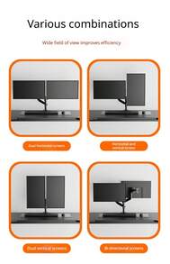 Lenovo A720 Pneumatic Full‑Motion Monitor Stand, Articulating Multi‑Direction Rotatable VESA Mount Bracket, One‑Hand Smooth Adjustment, Cable Management, Space‑Saving Ergonomic Riser For Large‑Screen Home Office Display - View 6