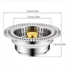 2pcs Black Stainless Steel Sink Strainer, Highly Efficient Filtration To Prevent Clogging, Essential Kitchen Cleaning Tool, Suitable For Kitchen Sink, Vegetable Washing Pool And Bathroom Drain - Multicolor - View 2