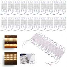 200-Piece 12V LED Module Set, Cool White, 3-LED, 12V LED Modules, Waterproof Warm Lights, For Advertising Signs, Storefronts, And Storefront Decoration - Cool White - View 1