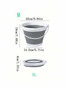 1pc Foldable Round Bucket, Portable Multi-Functional Plastic Folding Bucket, Suitable For Outdoor Travel, Home, Dorm, Space-Saving, Lightweight, Applicable For Fishing, Foot Soaking, Car Washing And Daily Storage - Multicolor - View 11