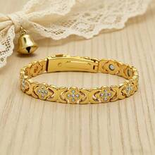 1pc Women's Pure Copper Four-Leaf Clover Bracelet With 3500 Gauss Strong Magnetic Copper Bracelet (Exquisite Gift Box Packaging. Refer To Product Video For Adjuster Usage Instructions) - Four Leaf Clover - View 3