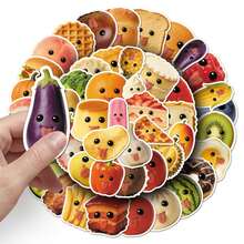 60PCS Abstract MEME Food Stickers Funny Meme Stickers Vegetable Fruit Stickers Vinyl Waterproof Stickers For Water Bottle,Computer,Laptop,Phone,Luggage,Notebook,Fridge - Multicolor - View 5