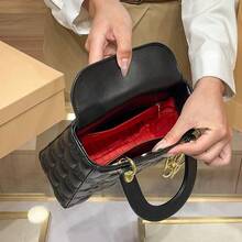 1pc Quilted Lady Bag Fashionable Elegant High-End Handbag Crossbody Small Bag For Women - Black - View 8