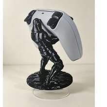 1pc 2D Flat Printed Acrylic Black Knight Shaped Handle Holder, Stable Support, Scratch-Resistant Design | Desktop Gaming Decor, Creative Gamer Gift - Black Knight-themed Multi-platform Controller Stand - View 5